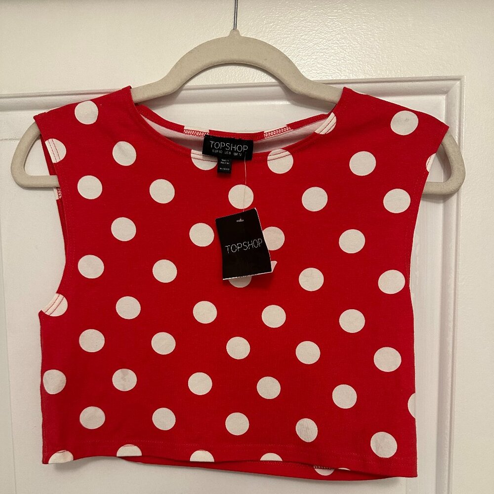 Topshop Polka Dot Crop Top